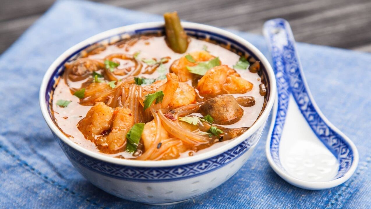 Sopa de camarón para a potencia